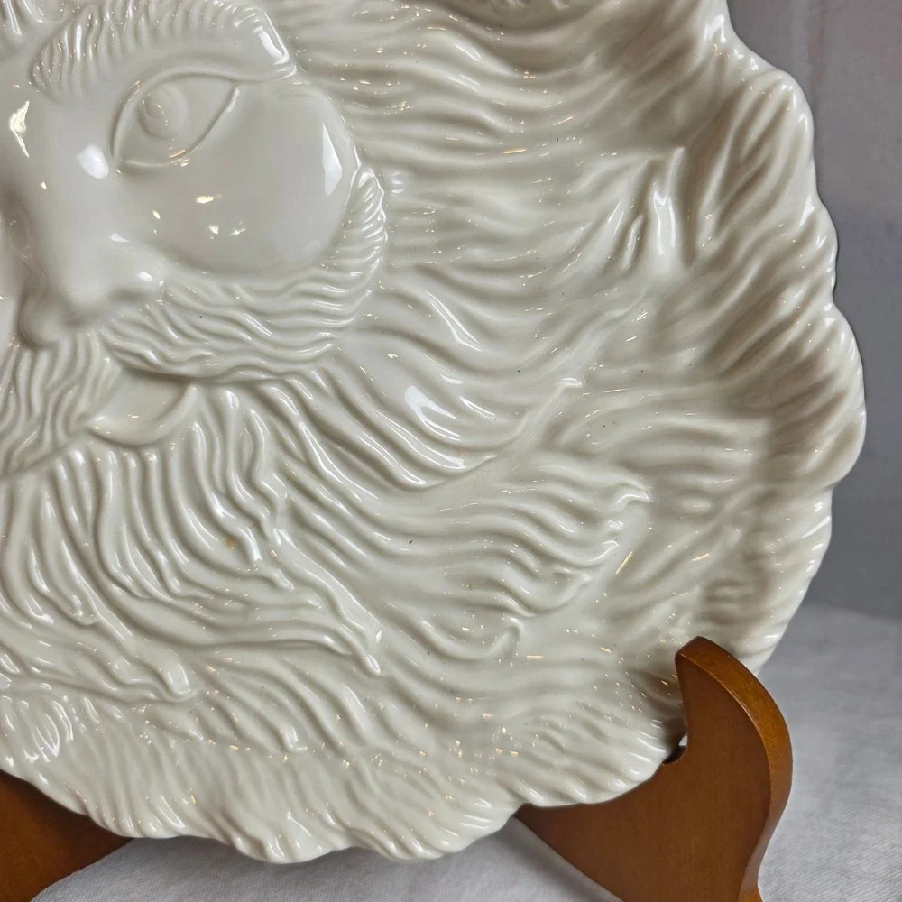 Vintage 2000s Mikasa Santa's Cookie Plate with Gold Rim includes Box